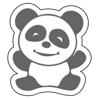 Happy Panda Sticker (Grey)